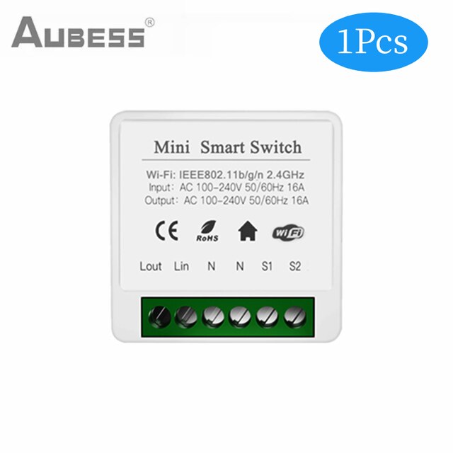 Tuya Mini Wifi Schalter Für Smart Home 16A 2-weg APP Fernbedienung Timing Und Stimme Arbeit Mit Yandex alice Alexa, google Hause: 1 piece