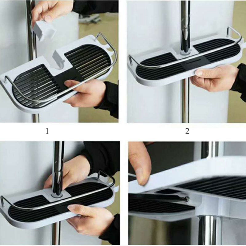 Badeværelse hylde opbevaring rack bruser hylde étagère douche shampoo holder håndklæde bakke justerbare badeværelse hylder baño