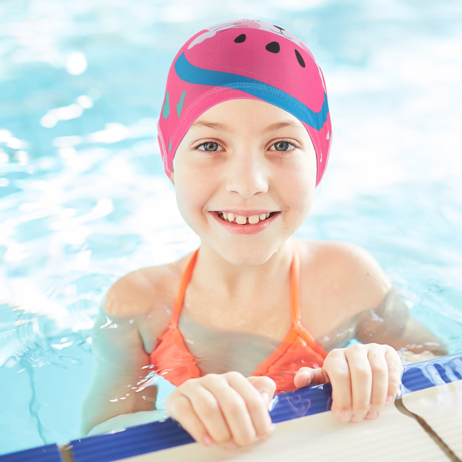 2Pcs Kids Swim Caps Ear Protection Swimming Hats Cartoon Swimming Accessories