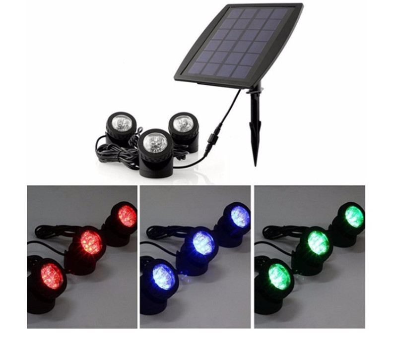 Luz Solar Sumergible para Piscina, Luz Led RGB Sumergible para exteriores, jardín, , impermeable, 12v, 3M, 6Led