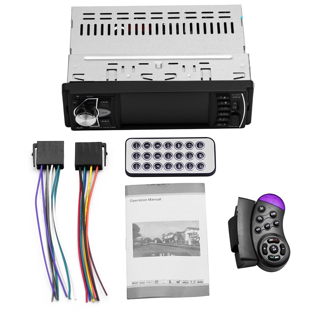 Autoradio stéréo 4.1 "HD, grand écran 4022D, Bluetooth, mains-libres, Bluetooth, lecteur électronique MP5, noir, pour voiture: With control
