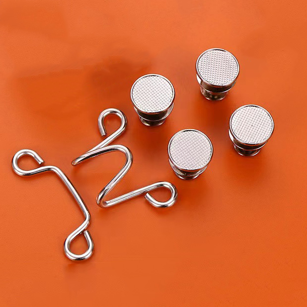 Juego de 1/4 de botones vaqueros de Metal sin clavos, broches desmontables para pantalones, Clips, botones, alfileres, tensor de cintura DIY, hebillas para ropa, herramientas de costura: 6 # / Latón envejecido