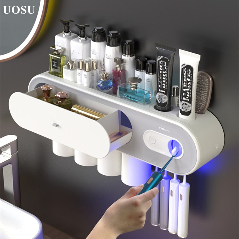 We Houseware Tandenborstelhouder - Tandpasta Dispenser- Badkamer