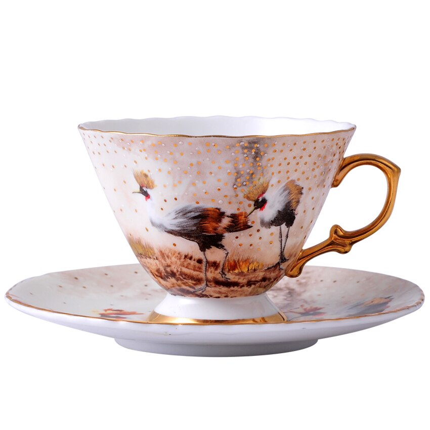 Pastoral style bone china coffee cup Europe style cup and saucer set espresso cafe cup Luxury afternoon flower tea