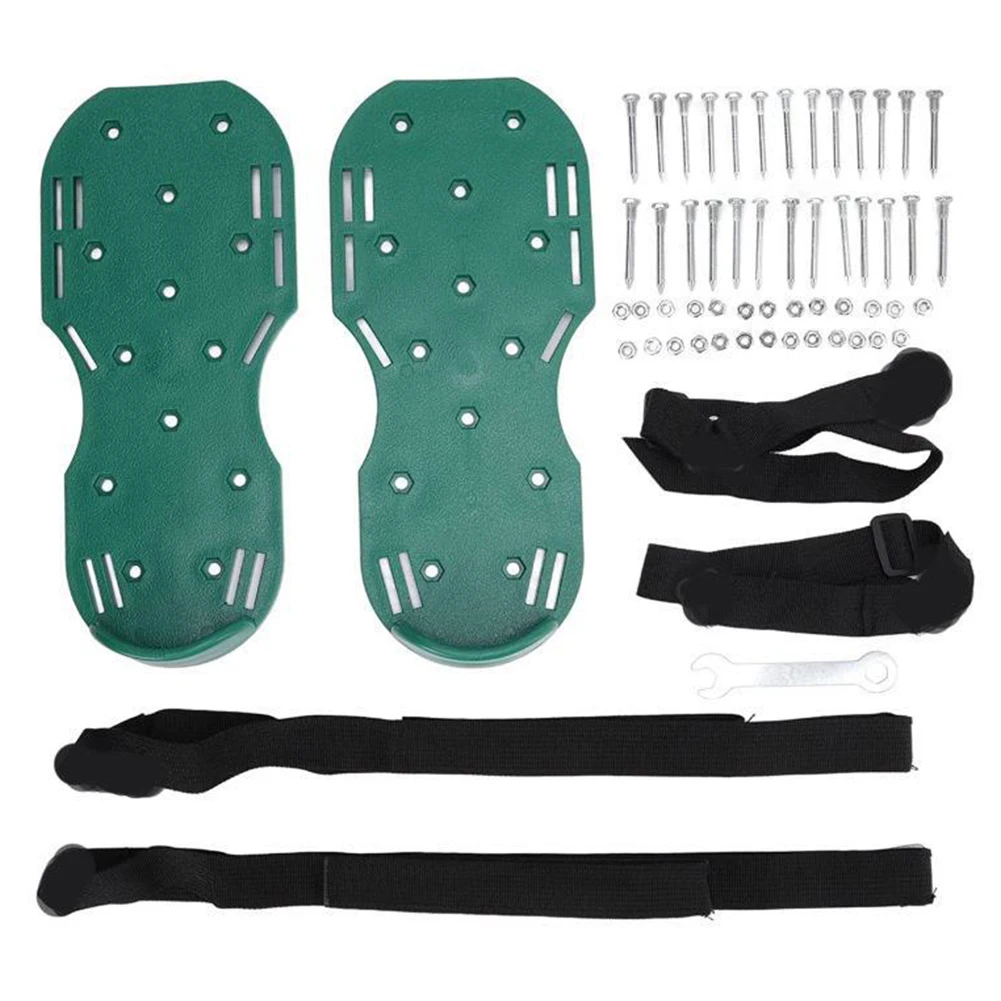 Garten Rasen Sein lüfter Schuhe Rasen Sein lüfter Spikes Schuhe Gartengeräte Garten Hof Gras Grubber Nagel Werkzeug Belüfter Spikes: Grün