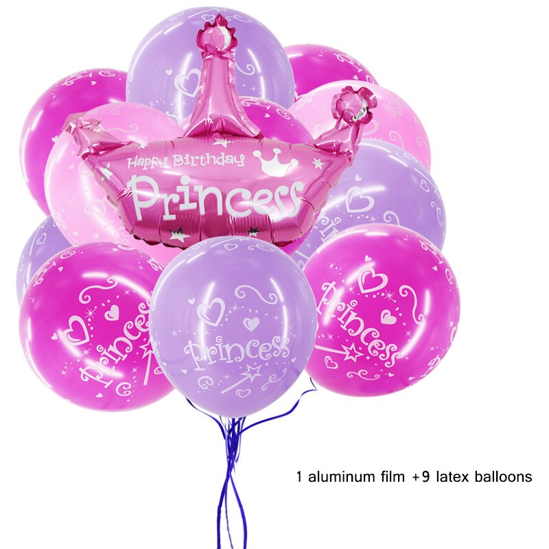 Nastasia 10/ stuks prinses aluminiumfolie ballon en bedrukte ballon verjaardagsfeestdecoraties kinderen babyshowerbenodigdheden: Set 1