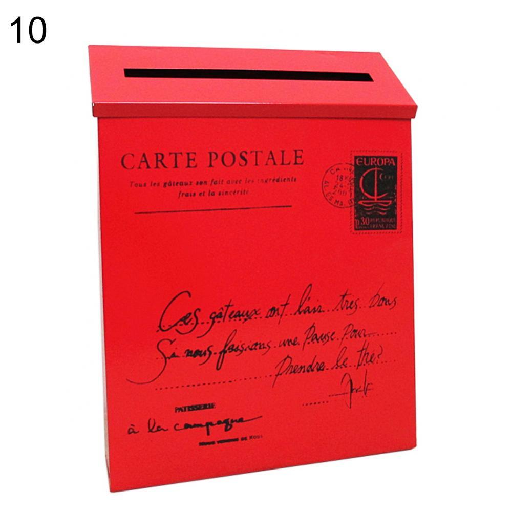 retro Metall Mauer montiert Briefkasten Eimer Zeitung Buchstabe Kasten Post Garten Dekor: 10