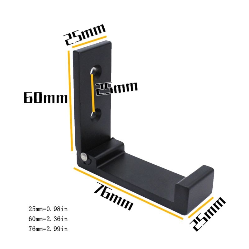 Soporte de pared de aleación de aluminio para auriculares, soporte para auriculares, colgador de pared plegable