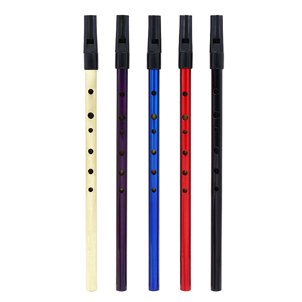 D-key tin fløjte metal irske farverige fløjter 6 tone huller bærbare med miljøvenlig harpiks mundstykke