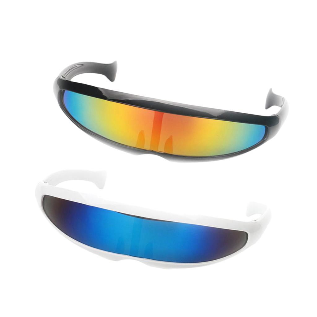 Gafas de sol con forma de Robot alienígena para Halloween, lentes de sol unisex de color azul, metálico y plateado, para fiestas de Halloween, 2 uds.