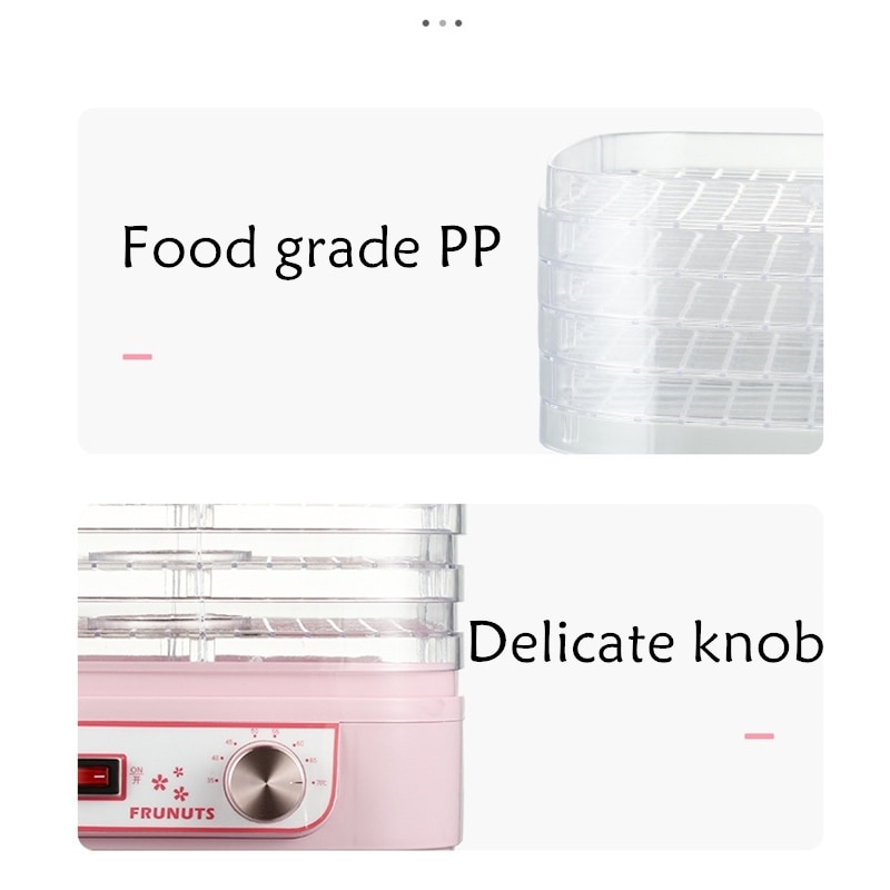 VOCORY-deshidratador de frutas de 5 capas, secador de alimentos para vegetales, carne, frutas y verduras, pequeño hogar, carne de mascotas, secador de alimentos, EU