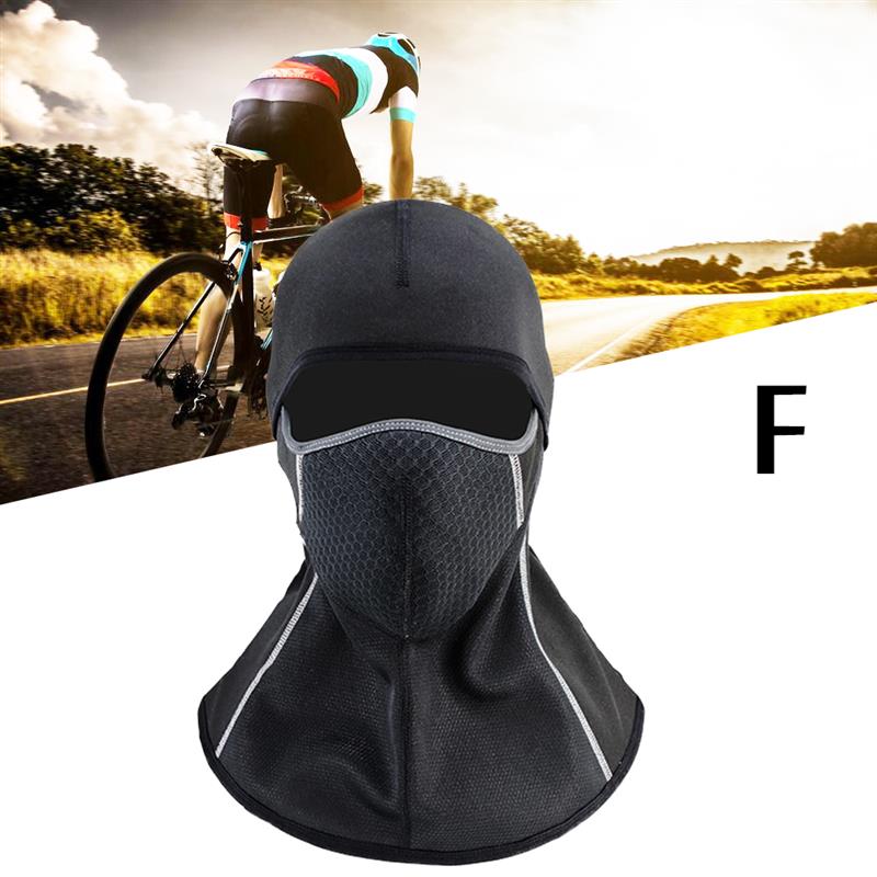 Winter Thermal Warm Bike Scarf Cycling Skiing Running Sport Training Full Face Mask Windproof Fleece Balaclava Caps Headwear: F