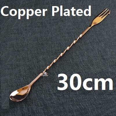 Stainless Steel Cocktail Bar Spoon Hoffman Drink Mixer Bar Stirring Mixing Spoon Stirrer: Copper 30cm