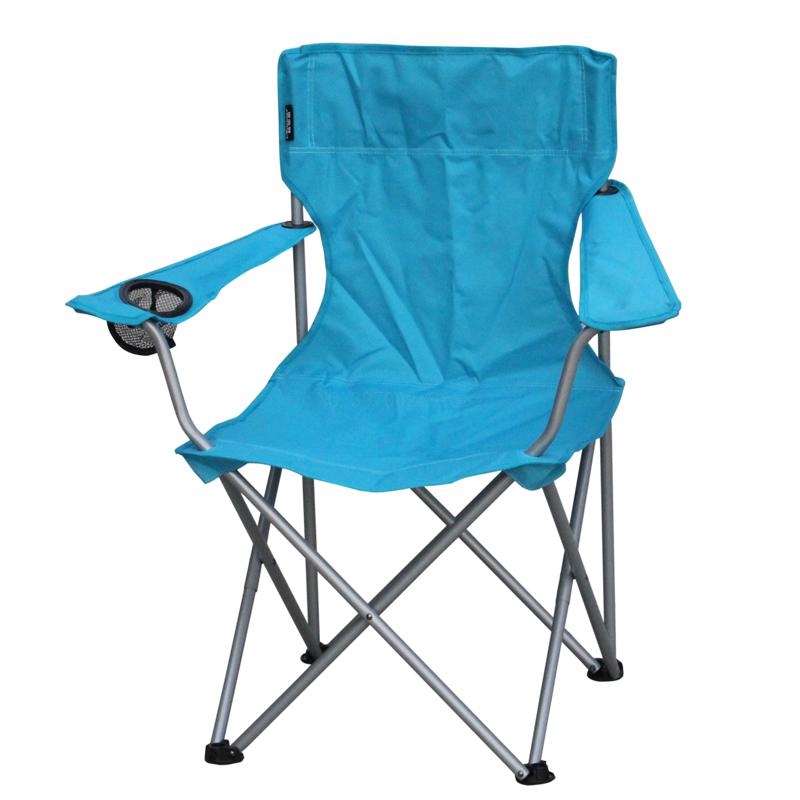 Udendørs klapstol stål chaise oxford fiber lænestol med kopholder bærbar og kraftig til fiskeri camping hicking