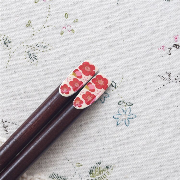 Vacclo 1 Pair Wood Sharp Chopsticks Nail Household Beautiful Sakura Rice Tableware Kitchen Restaurant Hotel Accessories: T1