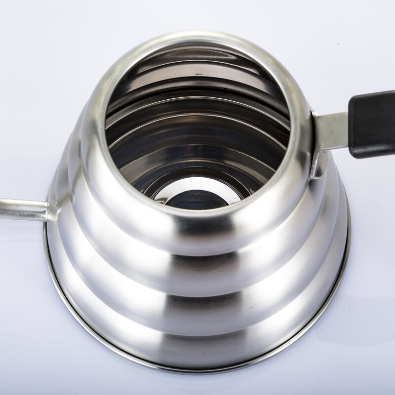 Cafetera de acero inoxidable con caño largo, hervidor de café con cuello de cisne por goteo, termo, termómetro, 1.2L, 1000ml