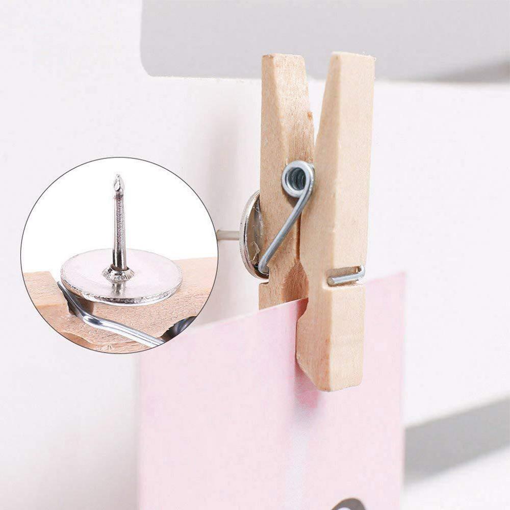 30 Pcs 1.18x1.1in Push Pins Clips Tacks Clips Thumb Clips Wall Clips with Pins for Cork Boards Cubicle Walls Using Art Projects