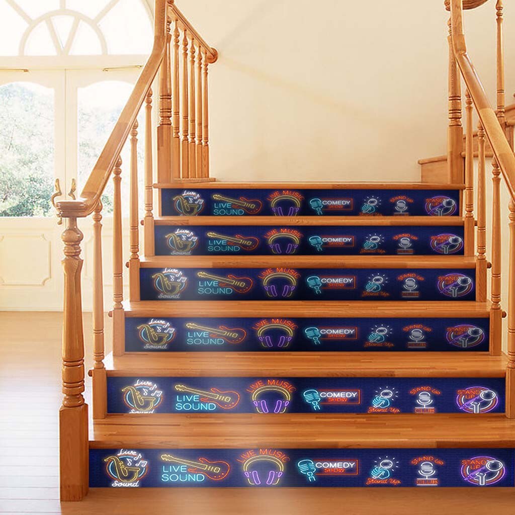 DIY Stairs Stickers Wall Sticker Trap Stickers stickers escalier contremarche 3D Simulation Stair Sticker Waterproof Z4: A