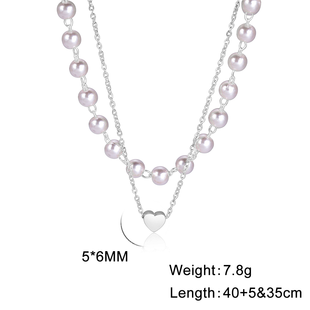 Skyrim Tiny Heart Choker Necklaces Stainless Steel Double Layered Beads Chain Necklace Women Aesthetic Jewelry Mother Day: Dark Gold