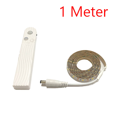 3M 2M 1M LED Clever Treppen Licht Unter Bett Licht PIR Sensor Detektor Kontrolle Intelligente Zauberstab Lampe schrank Schrank Küche Licht: 1M - Batterie Stil / kalt Weiß