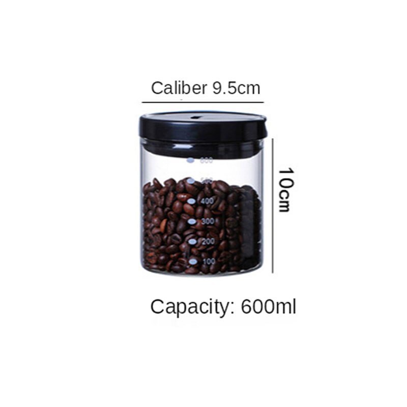 Verzegelde Roestvrijstalen Deksel Opslagtank 800Ml ~ 1200Ml Keuken Koffieboon Opslag Kan Glas Met Voedsel Container kruiden Tanks: C Style 600ML