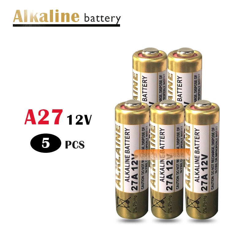 5PCS 27A 12V droge alkaline batterij 27AE 27MN A27 voor deurbel, auto alarm, walkman, auto afstandsbediening etc