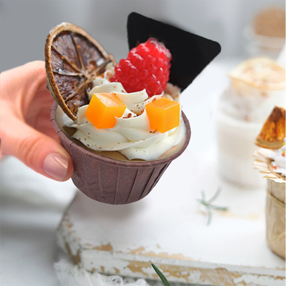 50 Stuks Cupcake Papier Cup Oilproof Cupcake Liner Bakken Cup Lade Case Wedding Party Caissettes Gouden Muffin Wrapper Papier