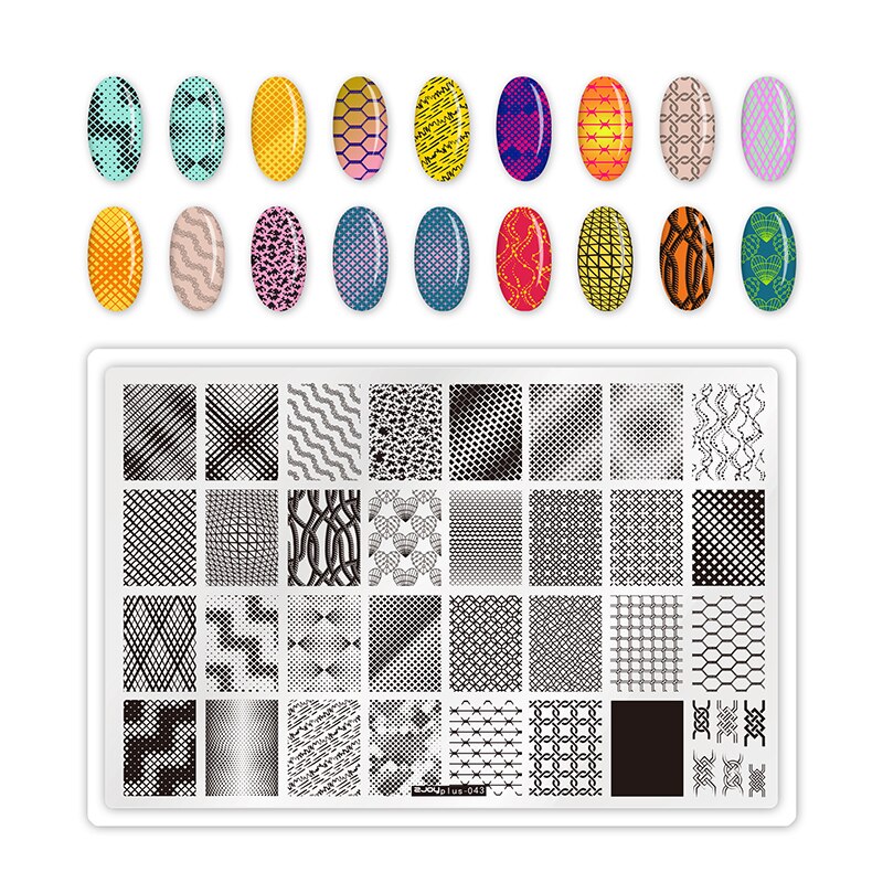 ANGNYA Square Dandelion Nail Stamping Plates Animal Patterns Stainless Steel Nail Art Stencil Tools Stamp Plate 9.5*14.5: ZJOYPLUS 43