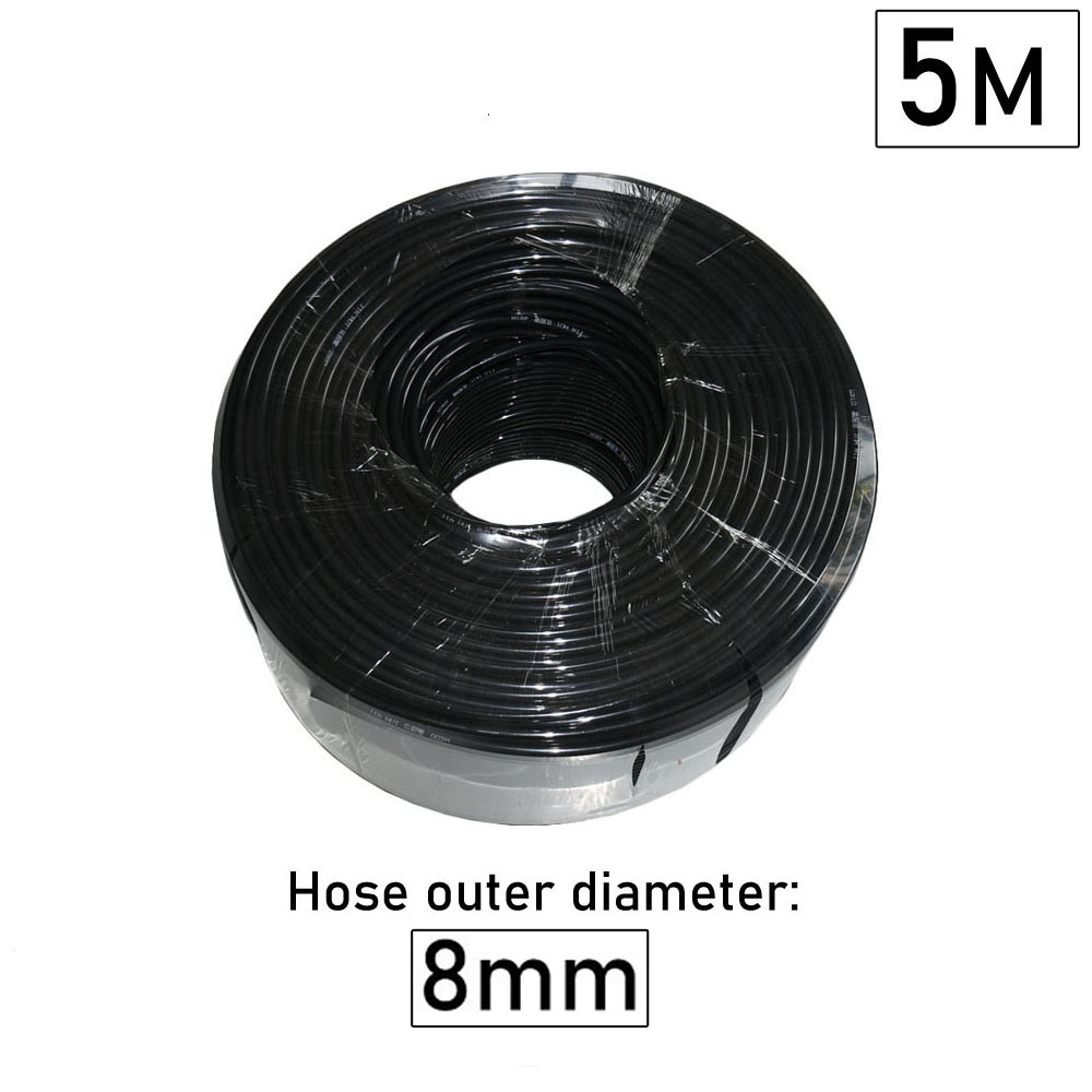 Sistema di irrigazione a goccia fai-da-te Ugello nebulizzatore Irrigazione regolabile 8mm Pe Tubo di bloccaggio dado Connettore Irrigazione a goccia spruzzatore: nero