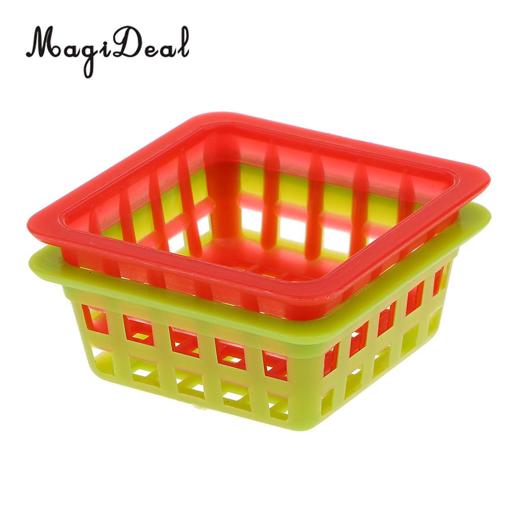MagiDeal 1 zestaw plastikowy 1/12 Lalka Dom miniaturowe małe okrągłe kosze na warzywa owoce przechowywanie żywności zabawkowe meble 3 styl