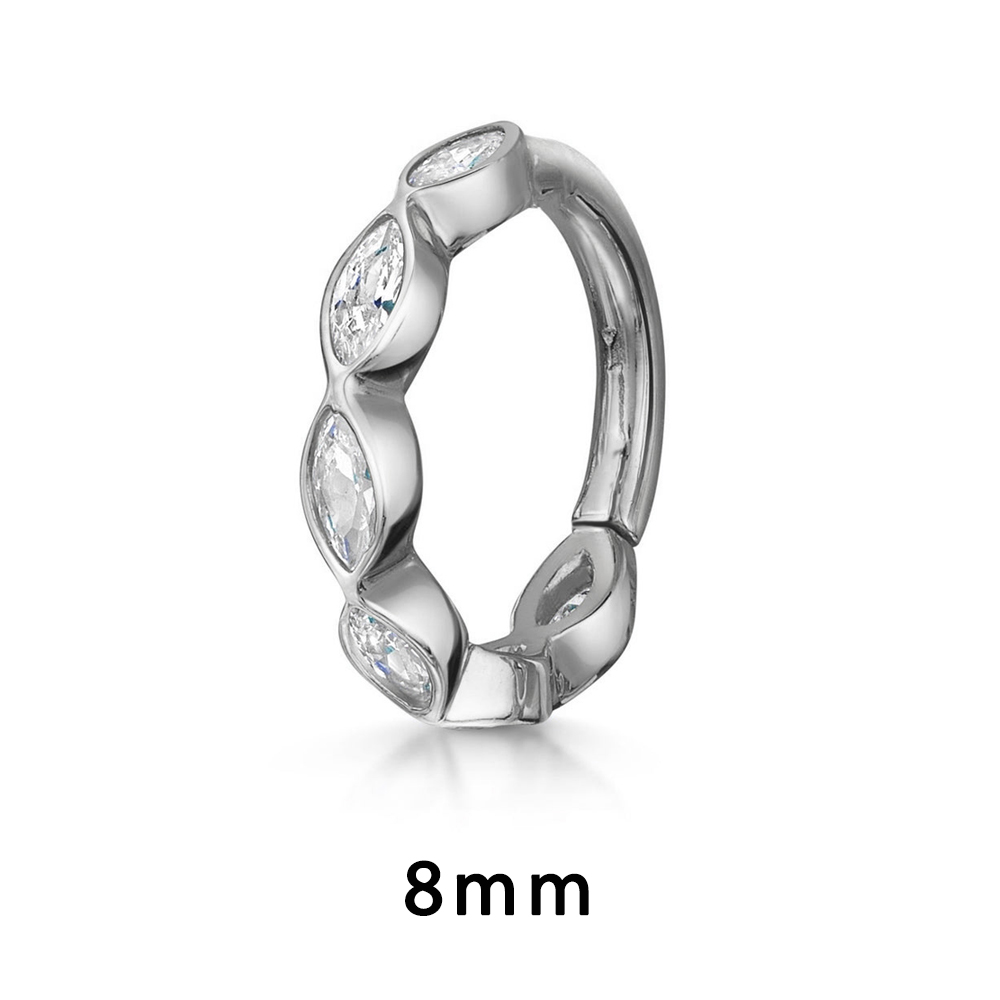 Daith-pendientes de aro para Piercing en la oreja para mujer, aretes minimalistas con hélice perforada de circonita, Color dorado, cartílago, anillo Simple para la nariz, joyería para el cuerpo: Chapado en zinc azul