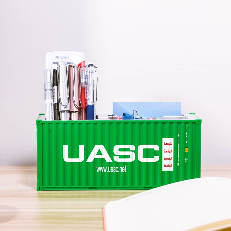 Contenitore da 20 piedi porta penne tascimo portapenne Mini contenitore porta biglietti da visita Cargo logistica contenitore scala modello scatola giocattolo: UASC 30 Pen holder