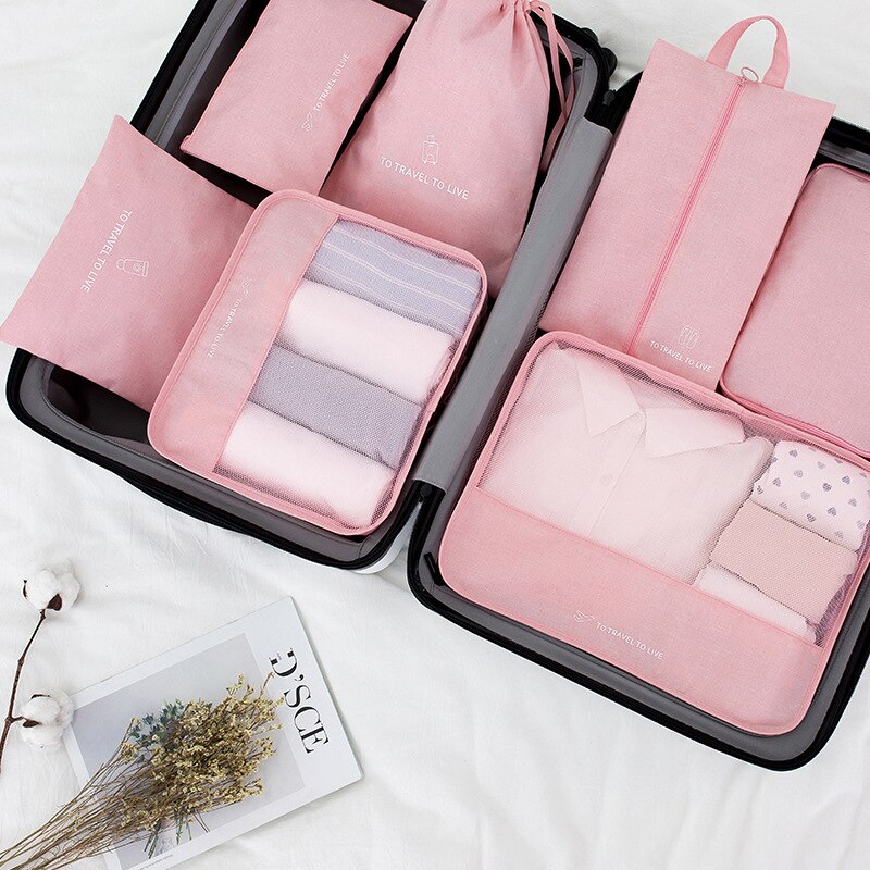 Bagage Organizer Verpakking 7 stks/set Reizen accessoires kit Mesh organizer Verpakking Cube Kleding ondergoed Schoen sorteren tassen