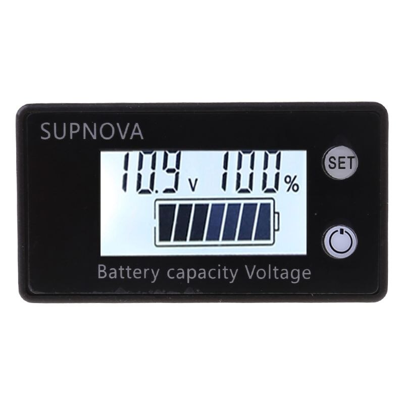 Indicateur De Capacité De Batterie Programmable 8-100V - Jauge LCD Tension Et Température - 7