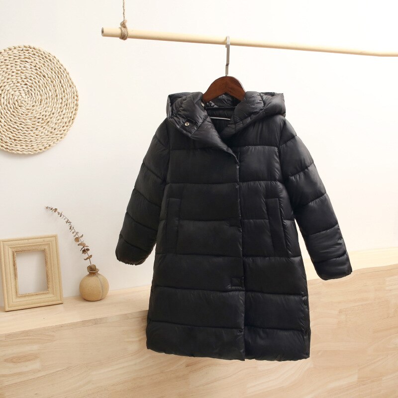 Kinderen Jongens Meisjes Warme Jassen Herfst Winter Kids Lange Dikker Hooded Jassen Kinderen Bovenkleding Katoen Parka Peuter Kleding: black / 3T