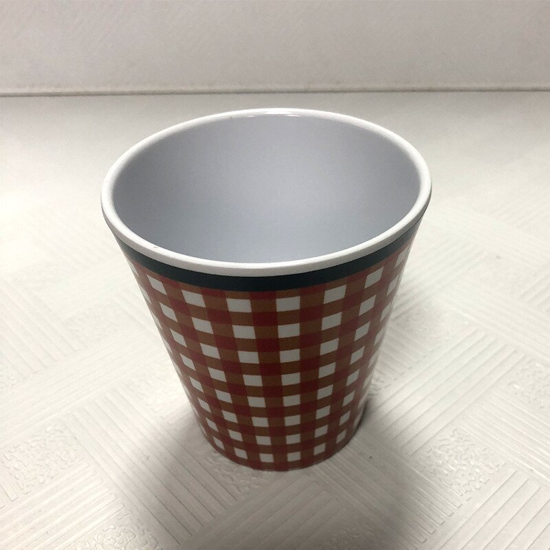 9 Inch Diner Platen Serving Cake Tray Imitatie Porselein Plaat Diner Fruitschaal Steak Gerechten Imiteren Keramiek Servies: 3-Red Lattice  