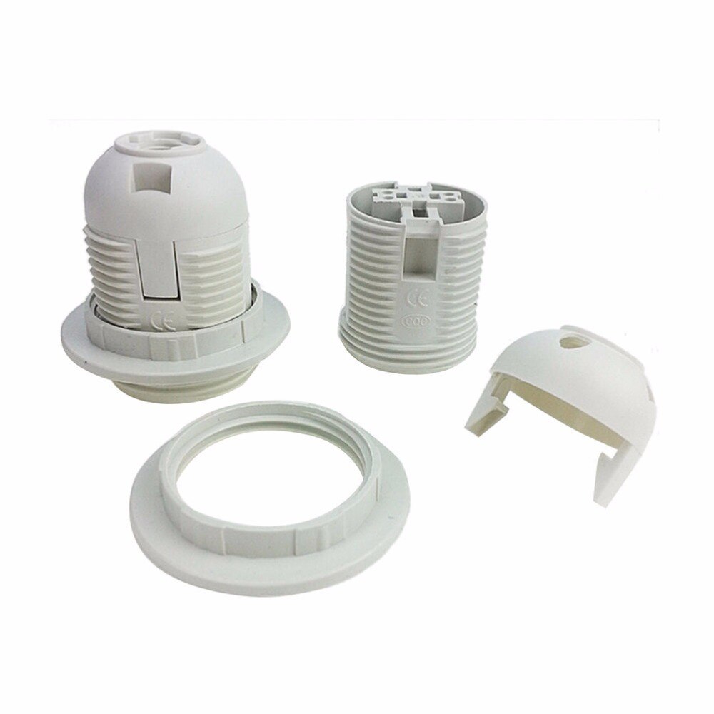 1PCS Weiß Schwarz 250V 4A E27 Glühbirne Basis Kunststoff Volle Schraube Lampe Halter Anhänger Buchse Lampenschirm Ring für E27 Glühbirne