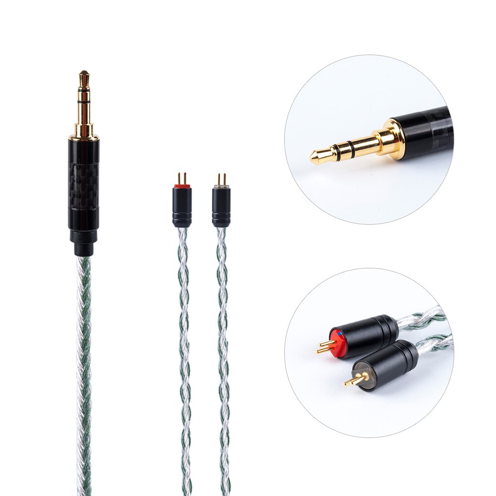 Câble équilibré plaqué argent à 16 noyaux hifivoice 2.5/3.5/4.4MM avec connecteur MMCX/2pin/QDC pour ZS10 Pro AS10 AS16 ZSN C12 BL-03: 2PIN3.5