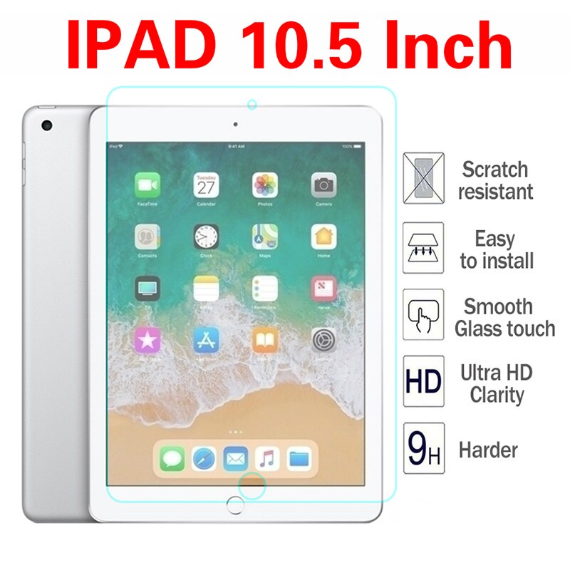 Tempered Glass Film Screen Protector for iPad 6th 5th Generation Air Air2 Pro 9.7 Protective Film Glass for ipad 5 6: IPAD 10.5 Inch