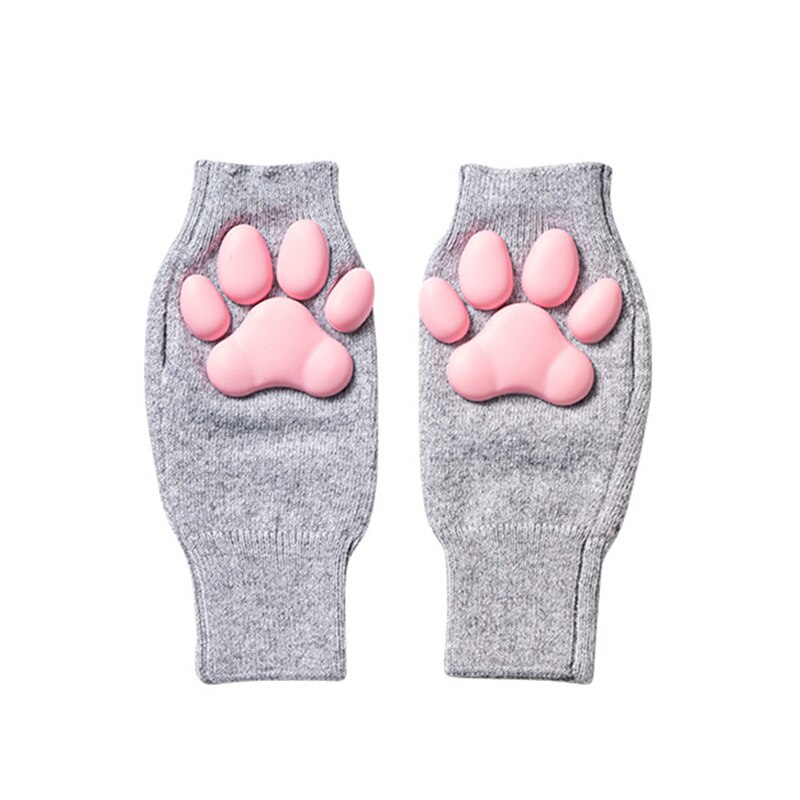 Guantes de silicona 3D con forma de Pata de Gato para mujer, guantes sin dedos, para Cosplay, Navidad y Halloween: 015