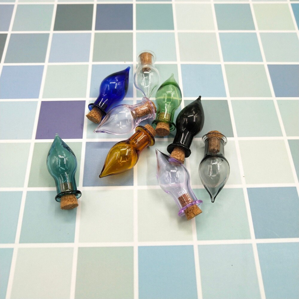 80Pcs Waterdrop Glas Wens Fles Kurk Lege Sample Potjes Diy Hangers Opslag Flacon Bruiloft Home Decoratie Benodigdheden