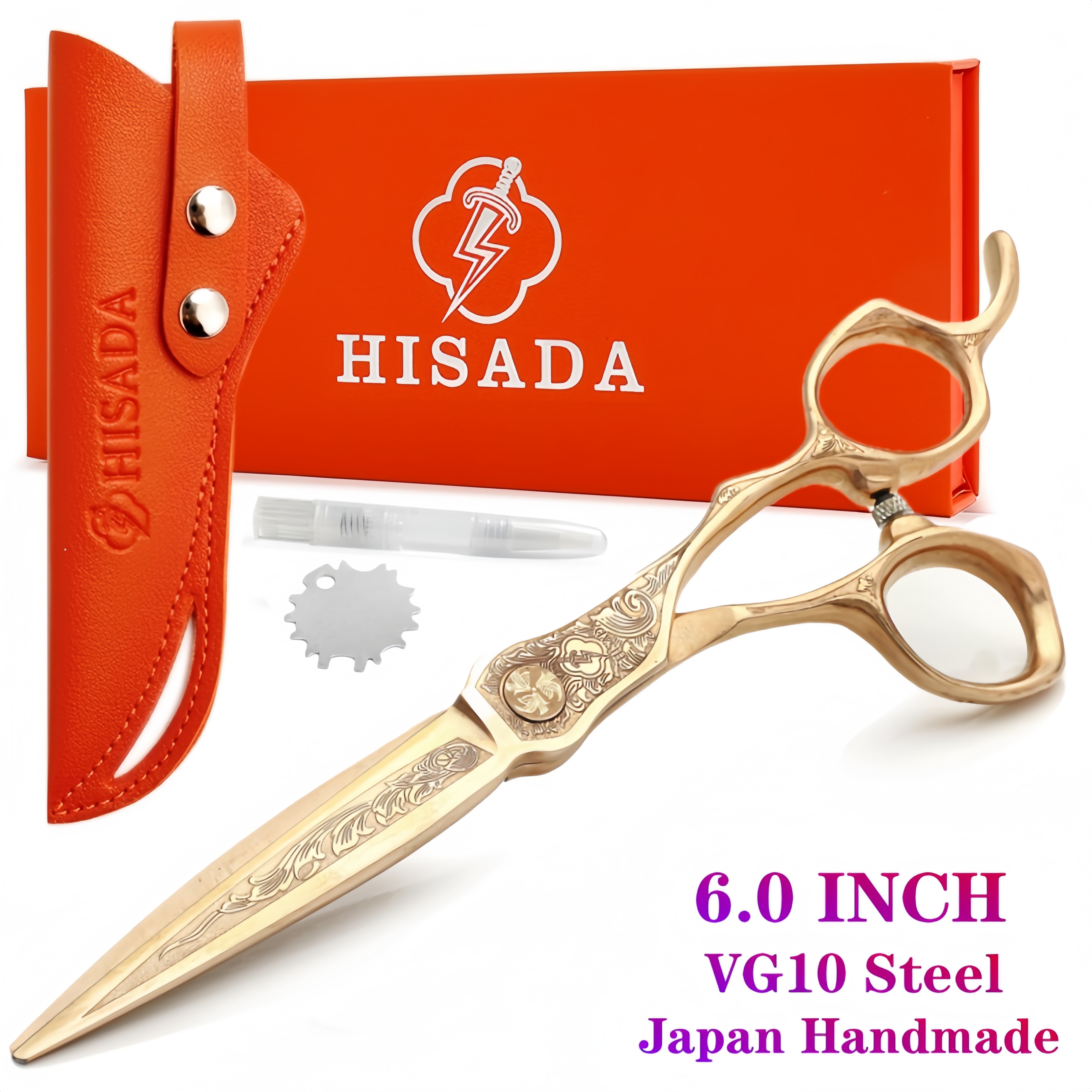 Hisada kappersschaar 5.5/6.0/6.5 inch roze kappersschaar haarknipmachine kappersaccessoires: Lichtgrijs