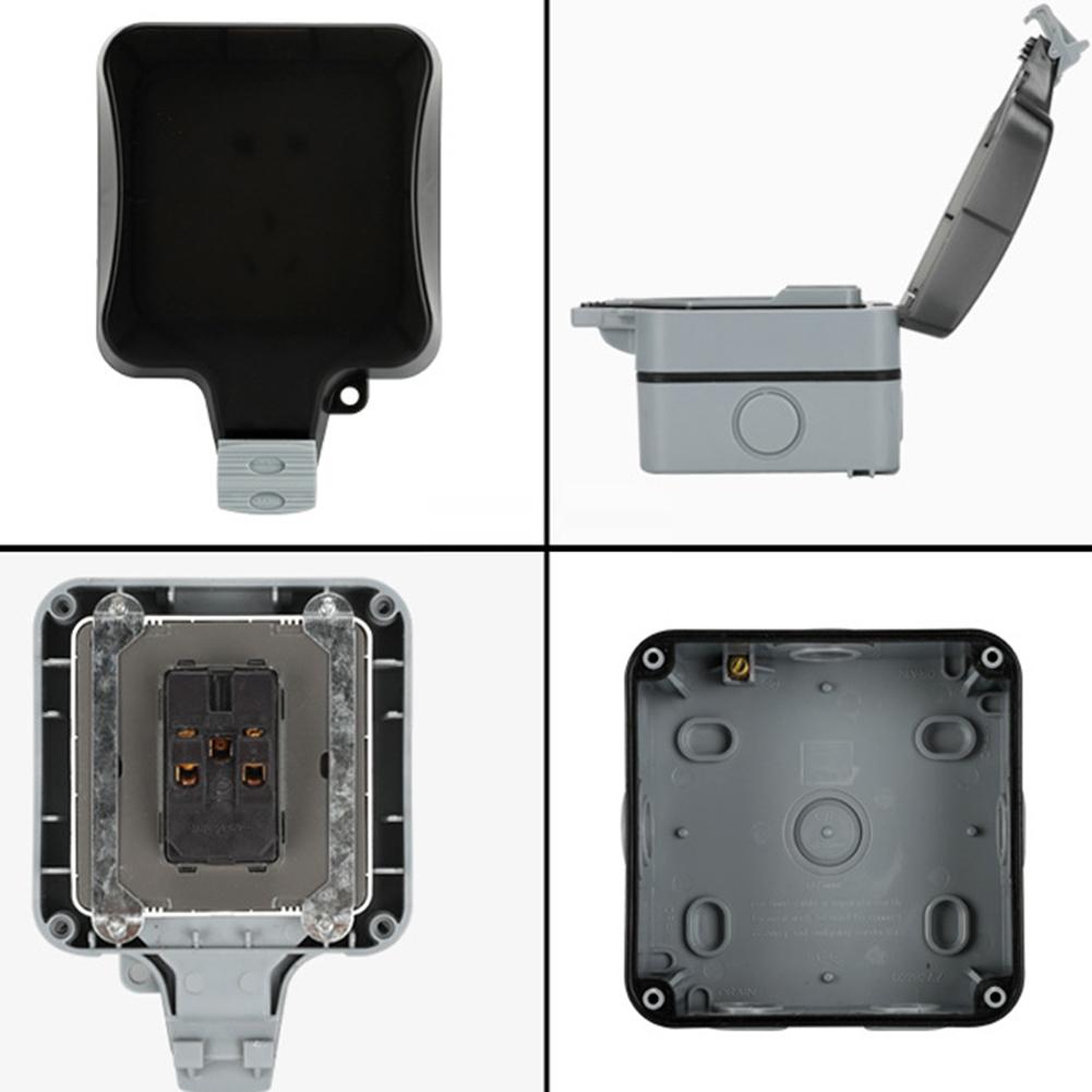 Waterproof Switch Socket Box Weatherproof Outdoor Wall Socket Outlet External Installation Safety Durable Electrical Supplies