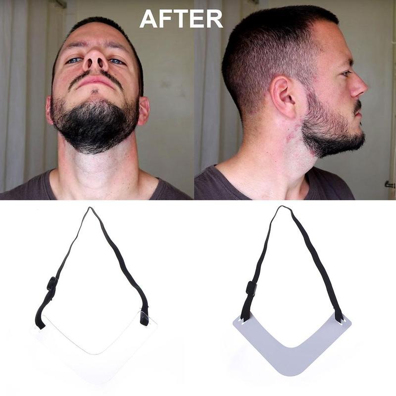 Herramienta de estilismo para Contorno de cuello y barba para hombre, tabla de corte para Barbilla, Barba, afeitado transparente y plantilla F4S9
