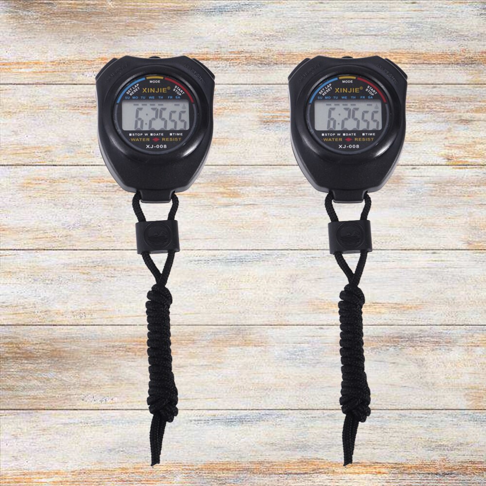 2Pc Chronograph Digital Timer Sport Stopwatch Handheld Digital Stopwatch Running Chronograph Counter w