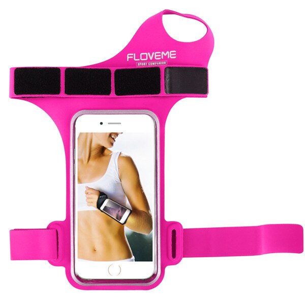 Floveme Pollice Fascia di Braccio di Sport Del Sacchetto Del Telefono Del Sacchetto per Il Iphone 7 8 Più Il Ciclismo Dito Sport di Controllo per Xiaomi da Polso copertura Della Cassa Della Fascia: For iPhone 6 6s / Hot Pink