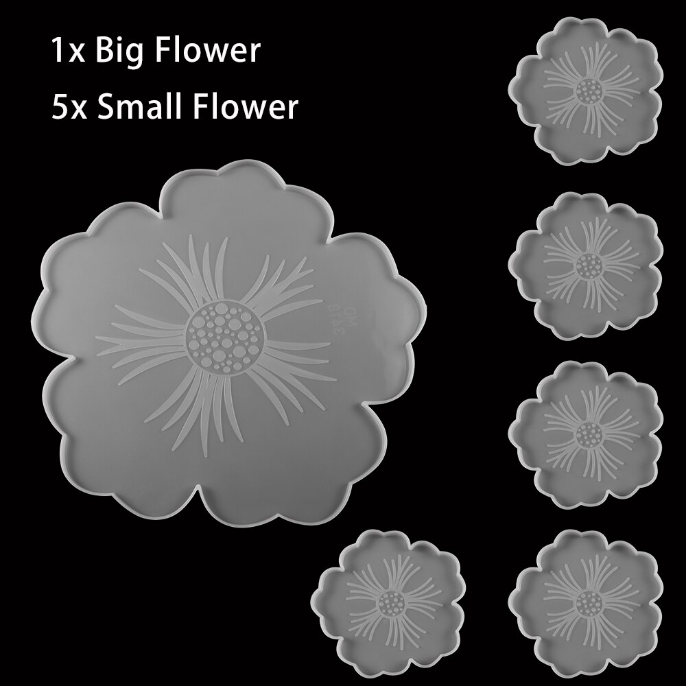 1 set wijnglas, doorzichtige bloemenbekermat, epoxyharsmallen, glazen onderzetters voor doe-het-zelf hars-epoxymal, siliconen sieraden, knutselen: Stijl 1
