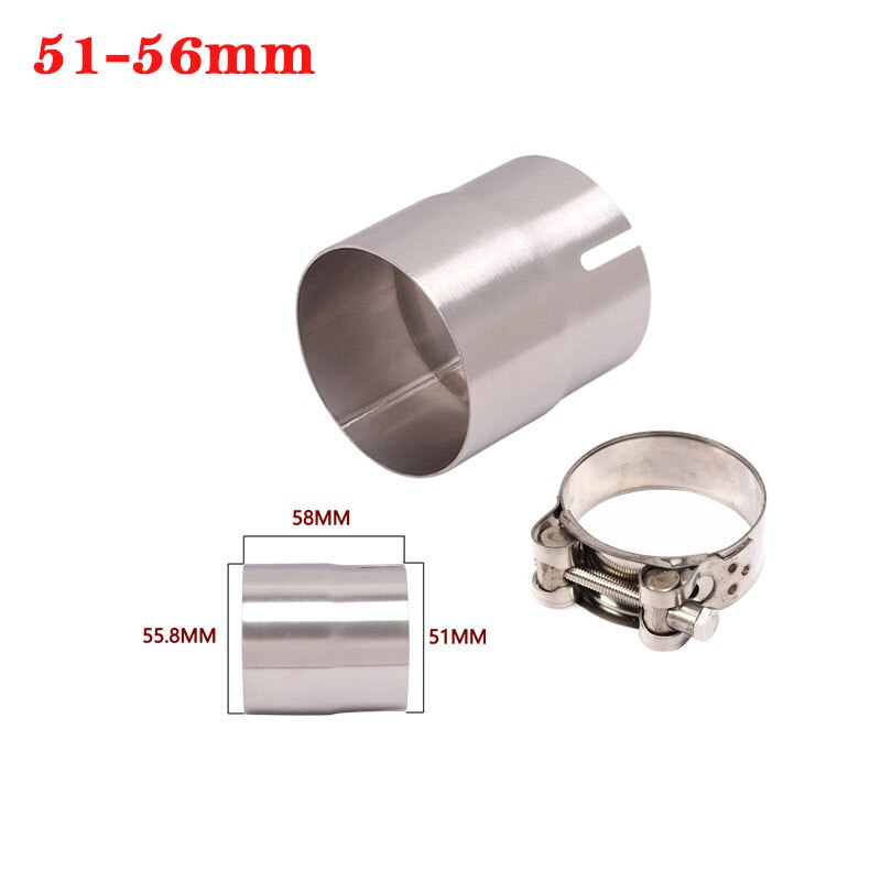 51mm to 52mm 54mm 56mm 58mm 62mm moottoripyörä yoshimura pakokaasun pakomuunnin sovitin linkkiputki putki vähennysventtiili 60mm äänenvaimennin kilpa: 51-56mm