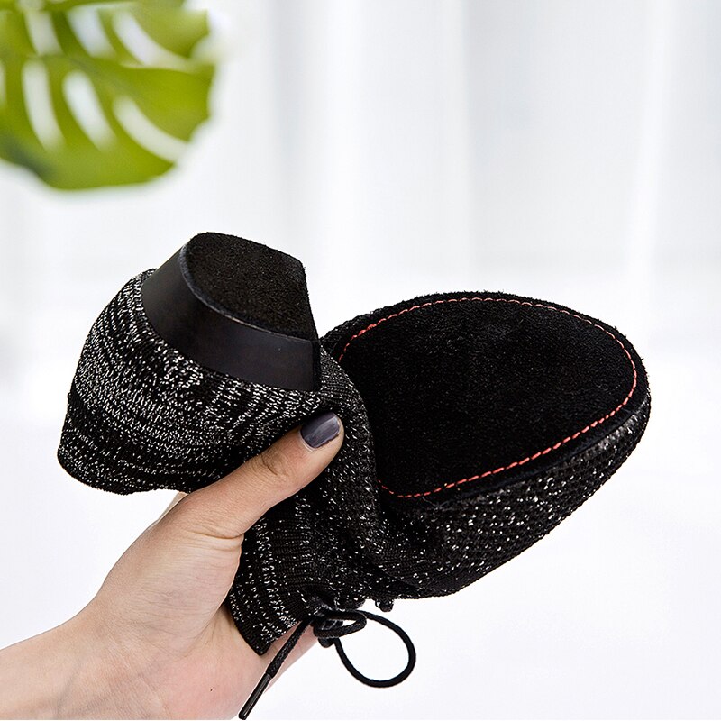 Chaussettes chaussures de danse pour femmes tricot respirant Super léger baskets de danse chaussures de danse latine chaussures de Jazz solide rose clair noir