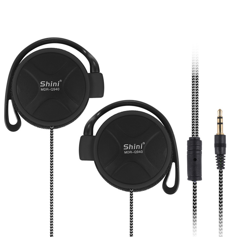 Original SHINI Q940 3.5mm Headphones Stereo Bass Music Earphone Ear Hook Headset fone de ouvido For MP3/4 Computer Mobile Phone: Pink